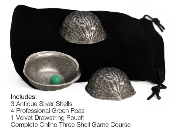 Antique Silver Three Shells Game - Image 3