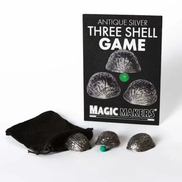 Antique Silver Three Shells Game