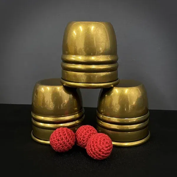 Super Cups and Balls (Brass/Aged) by Oliver Magic - Image 2