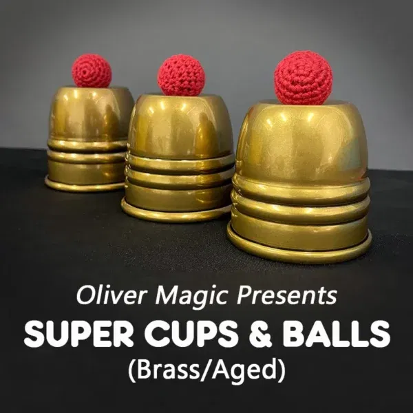 Super Cups and Balls (Brass/Aged) by Oliver Magic